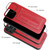 iPhone 13 Pro Fierre Shann Full Coverage Protective Leather Case with Holder & Card Slot  - Red