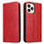iPhone 13 Pro Fierre Shann PU Leather Texture Horizontal Flip Leather Case with Holder & Card Slots & Wallet  - Red