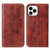 iPhone 13 Pro Fierre Shann Retro Tree Bark Texture PU Magnetic Horizontal Flip Leather Case with Holder & Card Slots & Wallet  - Red