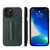 iPhone 13 Pro Max Fierre Shann Full Coverage Protective Leather Case with Holder & Card Slot  - Green iPhone 13 Pro Max Fierre Shann Full Coverage Protective Leather Case with Holder & Card Slot  - Green