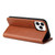 iPhone 13 Pro Max Fierre Shann PU Leather Texture Horizontal Flip Leather Case with Holder & Card Slots & Wallet  - Brown