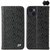 iPhone 14 Fierre Shann Crocodile Texture Magnetic Genuine Leather Phone Case - Black