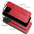 iPhone 14 Fierre Shann Holder Back Cover PU Phone Case - Red