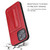iPhone 14 Fierre Shann Holder Back Cover PU Phone Case - Red