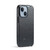 iPhone 14 Fierre Shann Oil Wax Texture Vertical Flip PU Phone Case  - Black