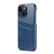 iPhone 14 Fierre Shann Retro Oil Wax Texture PU Leather Case with Card Slots  - Blue