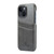 iPhone 14 Fierre Shann Retro Oil Wax Texture PU Leather Case with Card Slots  - Grey