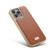 iPhone 14 Fierre Shann Snake Texture Electroplating PU Phone Case - Brown