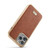 iPhone 14 Fierre Shann Snake Texture Electroplating PU Phone Case - Brown