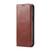 iPhone 14 FIERRE SHANN Vintage Bark Texture Wallet Leather Phone Case - Brown