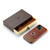 iPhone 14 Plus Fierre Shann Oil Wax Texture Genuine Leather Back Case  - Brown
