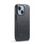 iPhone 14 Plus Fierre Shann Oil Wax Texture Vertical Flip PU Phone Case  - Black