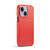 iPhone 14 Plus Fierre Shann Oil Wax Texture Vertical Flip PU Phone Case  - Red