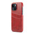iPhone 14 Plus Fierre Shann Retro Oil Wax Texture PU Leather Case with Card Slots  - Red