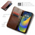 iPhone 14 Plus FIERRE SHANN Vintage Bark Texture Wallet Leather Phone Case - Brown