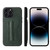 iPhone 14 Pro Fierre Shann Holder Back Cover PU Phone Case - Green