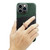 iPhone 14 Pro Fierre Shann Oil Wax Texture Genuine Leather Back Case - Black