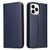 iPhone 14 Pro Fierre Shann PU Genuine Leather Texture Leather Phone Case - Blue