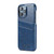 iPhone 14 Pro Fierre Shann Retro Oil Wax Texture PU Leather Case with Card Slots - Blue