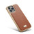 iPhone 14 Pro Fierre Shann Snake Texture Electroplating PU Phone Case - Brown