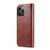 iPhone 14 Pro FIERRE SHANN Vintage Bark Texture Wallet Leather Phone Case - Brown