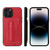 iPhone 14 Pro Max Fierre Shann Holder Back Cover PU Phone Case - Red