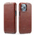 iPhone 14 Pro Max Fierre Shann Oil Wax Texture Vertical Flip PU Phone Case  - Brown