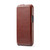 iPhone 14 Pro Max Fierre Shann Oil Wax Texture Vertical Flip PU Phone Case  - Brown