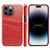iPhone 14 Pro Max Fierre Shann Retro Oil Wax Texture PU Leather Case with Card Slots  - Red