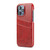 iPhone 14 Pro Max Fierre Shann Retro Oil Wax Texture PU Leather Case with Card Slots  - Red