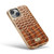 iPhone 15 Fierre Shann Crocodile Texture Electroplating PU Phone Case - Brown