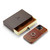 iPhone 15 Fierre Shann Oil Wax Texture Genuine Leather Back Cover Phone Case - Brown