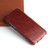 iPhone 15 Fierre Shann Oil Wax Texture Vertical Flip PU Phone Case - Brown