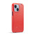 iPhone 15 Fierre Shann Oil Wax Texture Vertical Flip PU Phone Case - Red