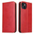 iPhone 15 Fierre Shann PU Genuine Leather Texture Phone Case - Red