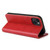 iPhone 15 Fierre Shann PU Genuine Leather Texture Phone Case - Red