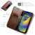 iPhone 15 Fierre Shann Vintage Bark Texture Wallet Leather Phone Case - Brown