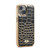 iPhone 15 Plus Fierre Shann Crocodile Texture Electroplating PU Phone Case - Black