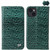 iPhone 15 Plus Fierre Shann Crocodile Texture Magnetic Genuine Leather Phone Case - Green iPhone 15 Plus Fierre Shann Crocodile Texture Magnetic Genuine Leather Phone Case - Green