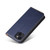 iPhone 15 Plus Fierre Shann PU Genuine Leather Texture Phone Case - Blue