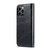 iPhone 15 Plus Fierre Shann Vintage Bark Texture Wallet Leather Phone Case - Black