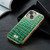 iPhone 15 Pro Fierre Shann Crocodile Texture Electroplating PU Phone Case - Green