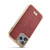 iPhone 15 Pro Fierre Shann Snake Texture Electroplating PU Phone Case - Red