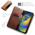 iPhone 15 Pro Fierre Shann Vintage Bark Texture Wallet Leather Phone Case - Khaki
