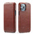 iPhone 15 Pro Max Fierre Shann Oil Wax Texture Vertical Flip PU Phone Case - Brown