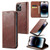 iPhone 15 Pro Max Fierre Shann Vintage Bark Texture Wallet Leather Phone Case - Brown