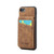 iPhone SE 2022 / 2020 / 7 / 8 Fierre Shann Crazy Horse Card Holder Back Cover PU Phone Case - Brown