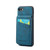 iPhone 7 Plus / 8 Plus Fierre Shann Crazy Horse Card Holder Back Cover PU Phone Case - Blue