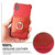 iPhone X / XS Fierre Shann Color Matching Genuine Leather Back Cover Case With 360 Degree Rotation Holder & Card Slot - Red