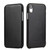 iPhone XR Fierre Shann Business Magnetic Horizontal Flip Genuine Leather Case - Black